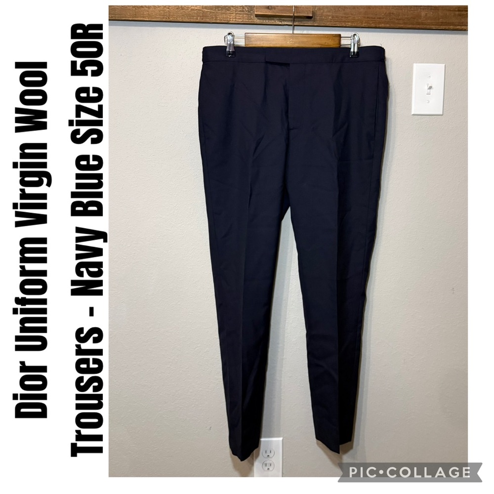 Dior Uniform Virgin Wool Trousers Size 50R